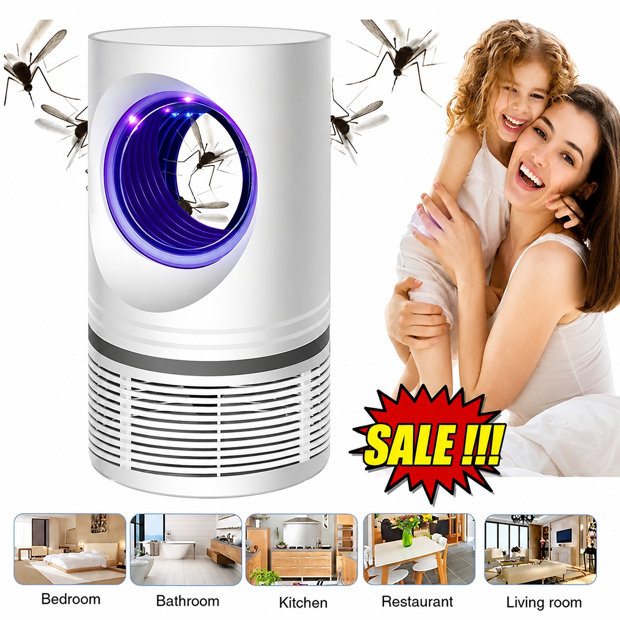 UV Mosquito Killer Lamp – Silent Indoor Bug Zapper